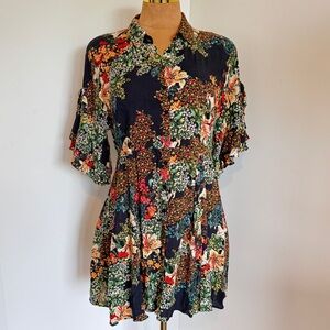 Zara | Floral Black Dress